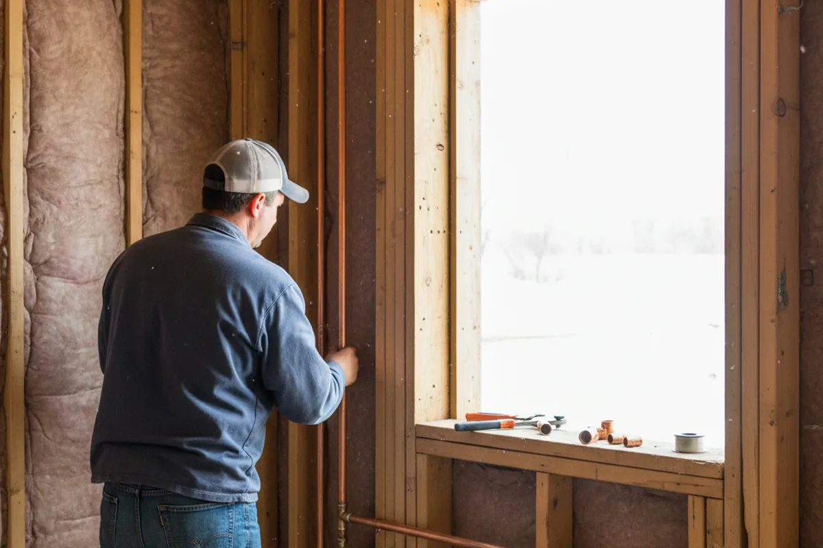 Licensed plumber running new copper supply lines in a Kelseyville home